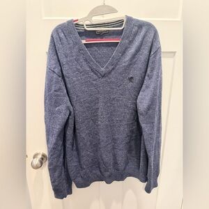 Express Navy Blue V-Neck Sweater Size XL Men’s Cotton Blend Long Sleeve Casual